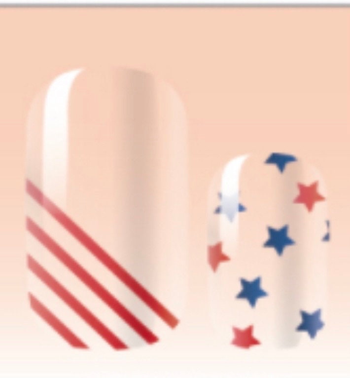 Stars and Stripes Tranparent 4th of July Nail Wraps: Patriotic Nail Polish Stickers