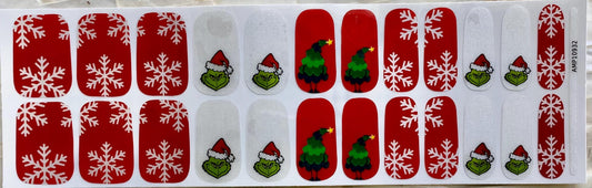 Holiday Mischief Nail Polish Strips:  Wider Nail Sizes, Easy to Apply, Non-Toxic Nail Art Stickers