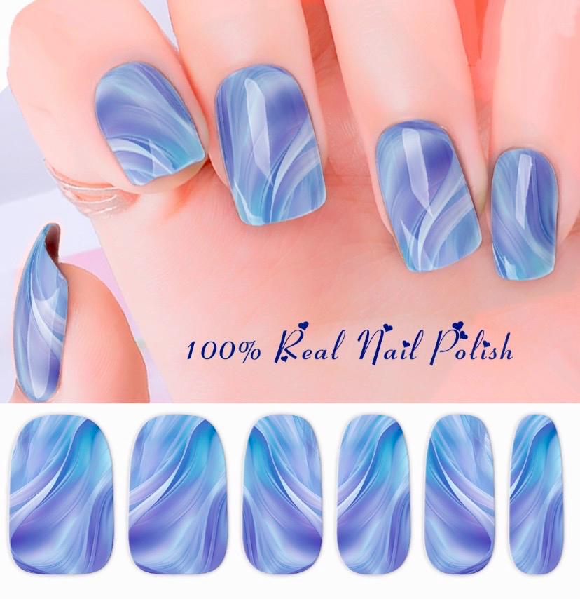 Ocean Breeze Nail Polish Strips: Wider Nail Sizes, Easy to Apply, Non-Toxic