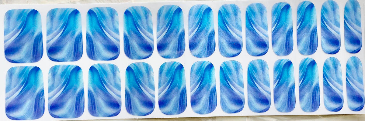 Ocean Breeze Nail Polish Strips: Wider Nail Sizes, Easy to Apply, Non-Toxic