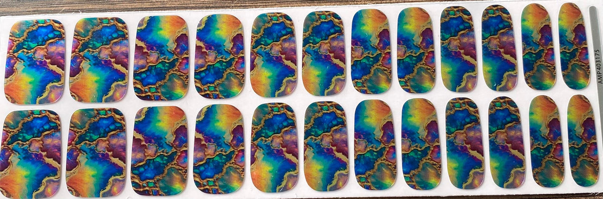 Aurora Agate Metallic/Chrome Nail Wraps