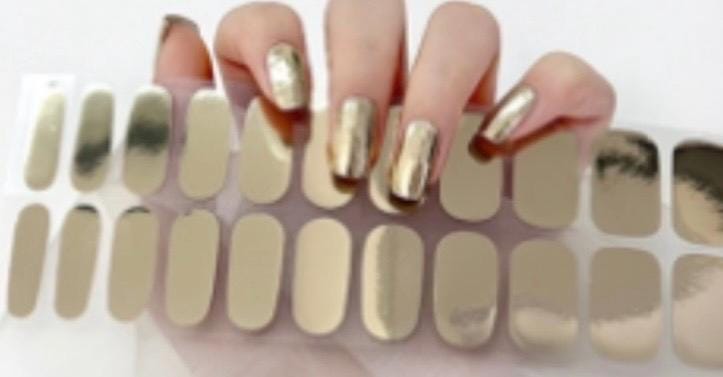 Gold Chrome Nail Wraps No UV Gel