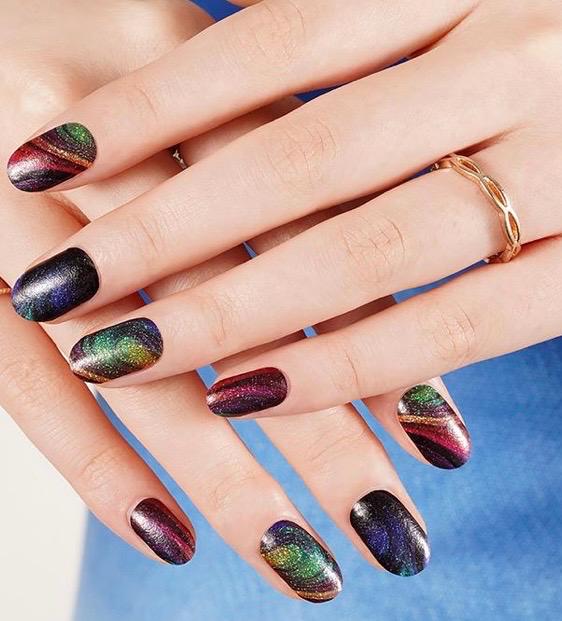 Nebula Nights Nail Polish Strips, Shimmer Nail Stickers