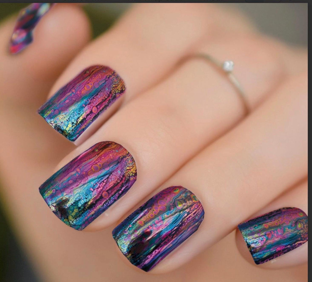Psychedelic Storm Metallic/Chrome Nail Wraps