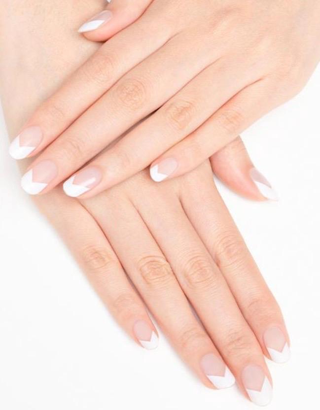 V Tip French Manicure WIDE  Wraps, 100% Nail Polish Stickers, Non-Toxic Nail Strips