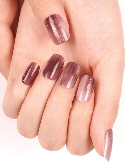 Mocha Marble Nail Polish Wraps: Non-Toxic Easy Nail Art Stickers
