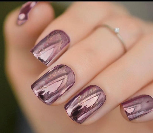Sienna Glow Metallic/Chrome Nail Wraps