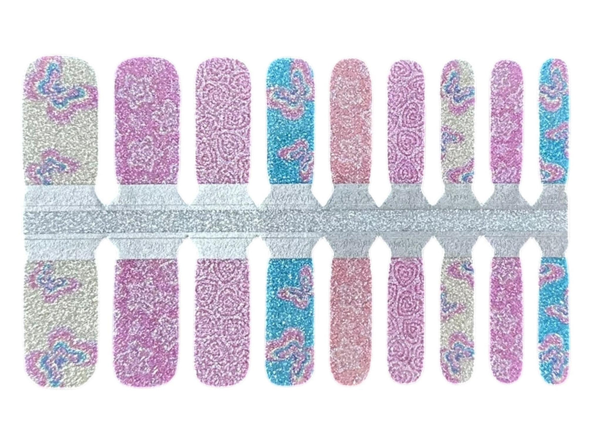 KIDS Nail Wraps- Butterfly Kisses Glitter
