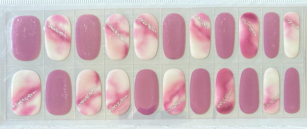Berry Swirl Nail Wraps No UV Gel