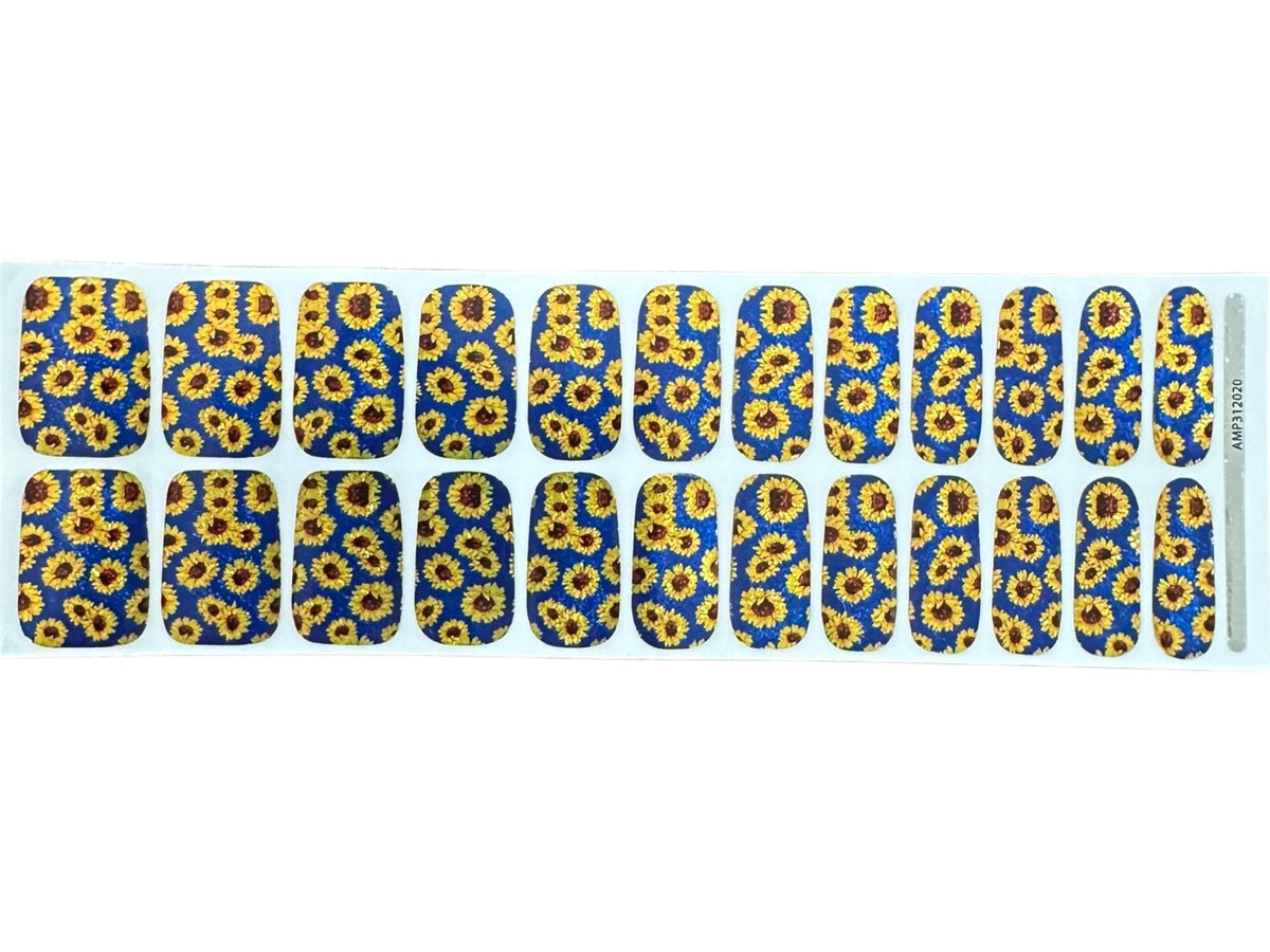 Sunflower Symphony Metallic/Chrome Nail Wraps