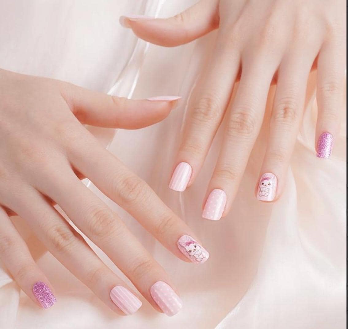 KIDS Nail Wraps- Cotton Tail Sparkle