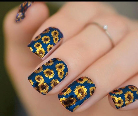 Sunflower Symphony Metallic/Chrome Nail Wraps
