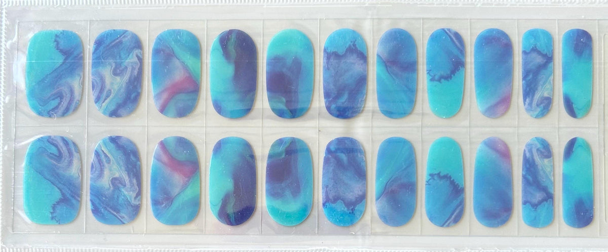 Blue Lagoon Gel Nail Polish Strips: Easy Application, No UV Light, Non-Toxic