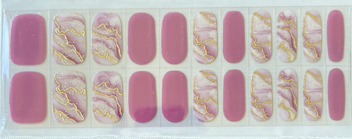 Golden Veins Nail Wraps No UV Gel