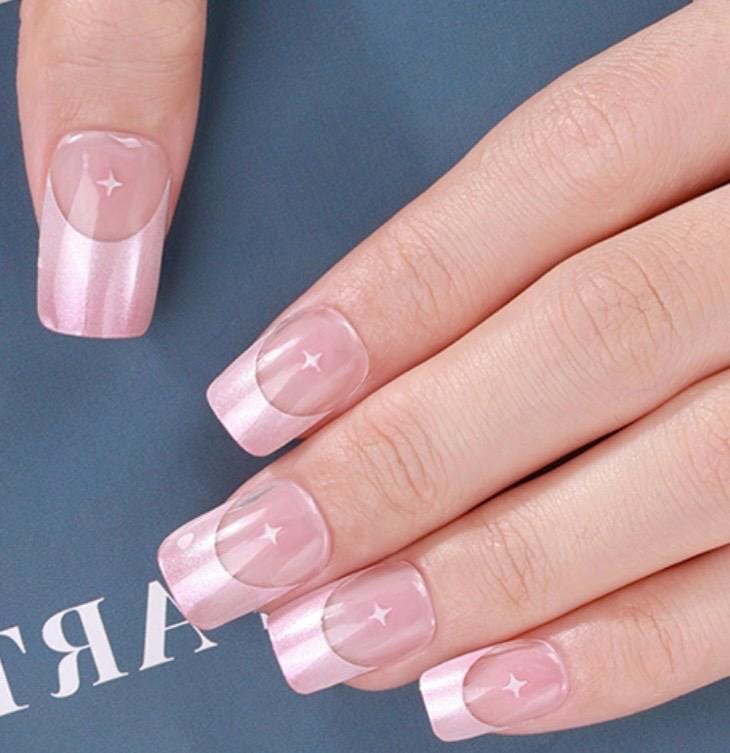 Twinkle Star Pink Nail Wraps No UV Gel