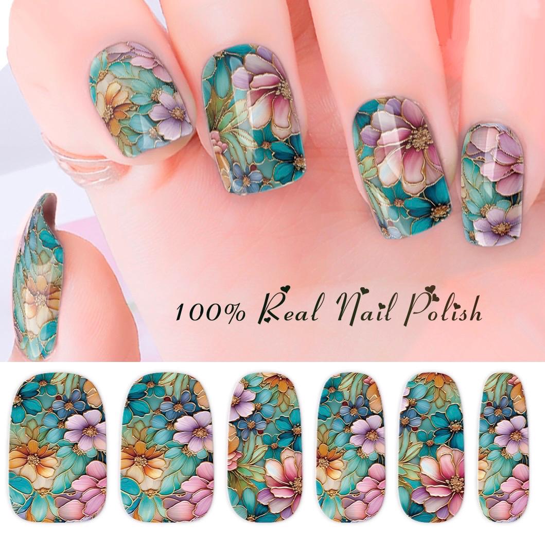 Botanical Bloom Nail Wraps WIDER Sizes
