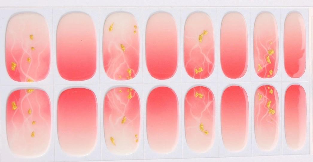 Delicate Rose Fade Gel Nail Polish Strips: Sunlit Flecks, No UV Light
