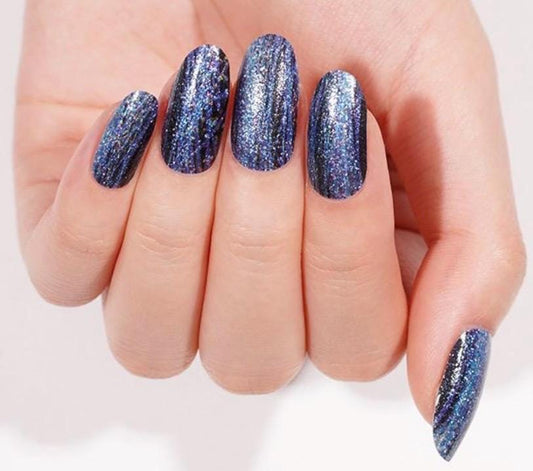 Midnight Mirage Nail Polish Strips: Shimmering Non-Toxic Nail Wraps