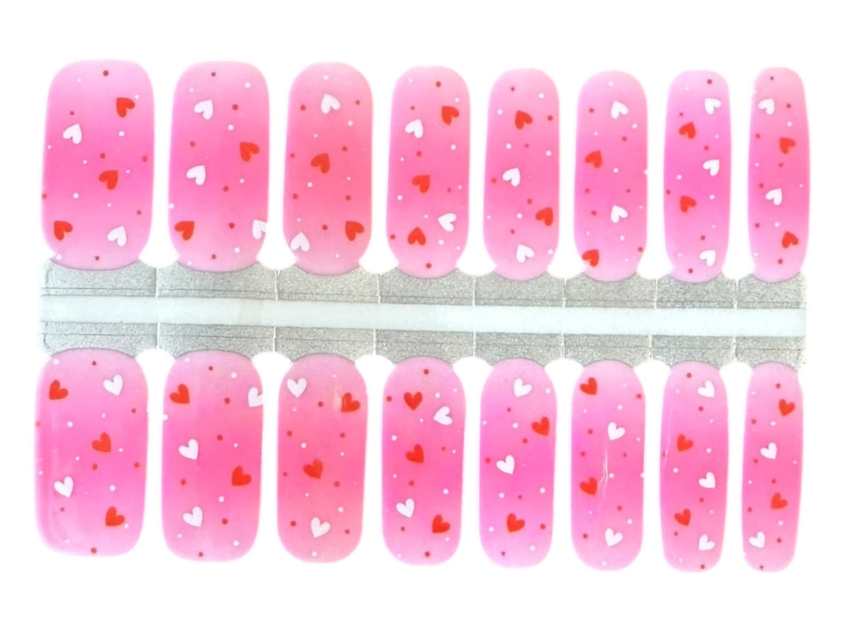 Hearts Aflutter Nail Polish Strips: Non-Toxic Nail Wraps
