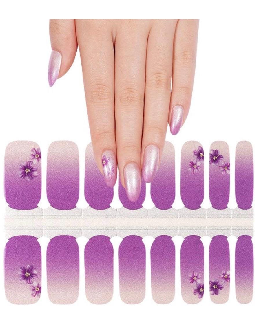 Ombre Blossom Nail Polish Wraps: Easy DIY Nail Art