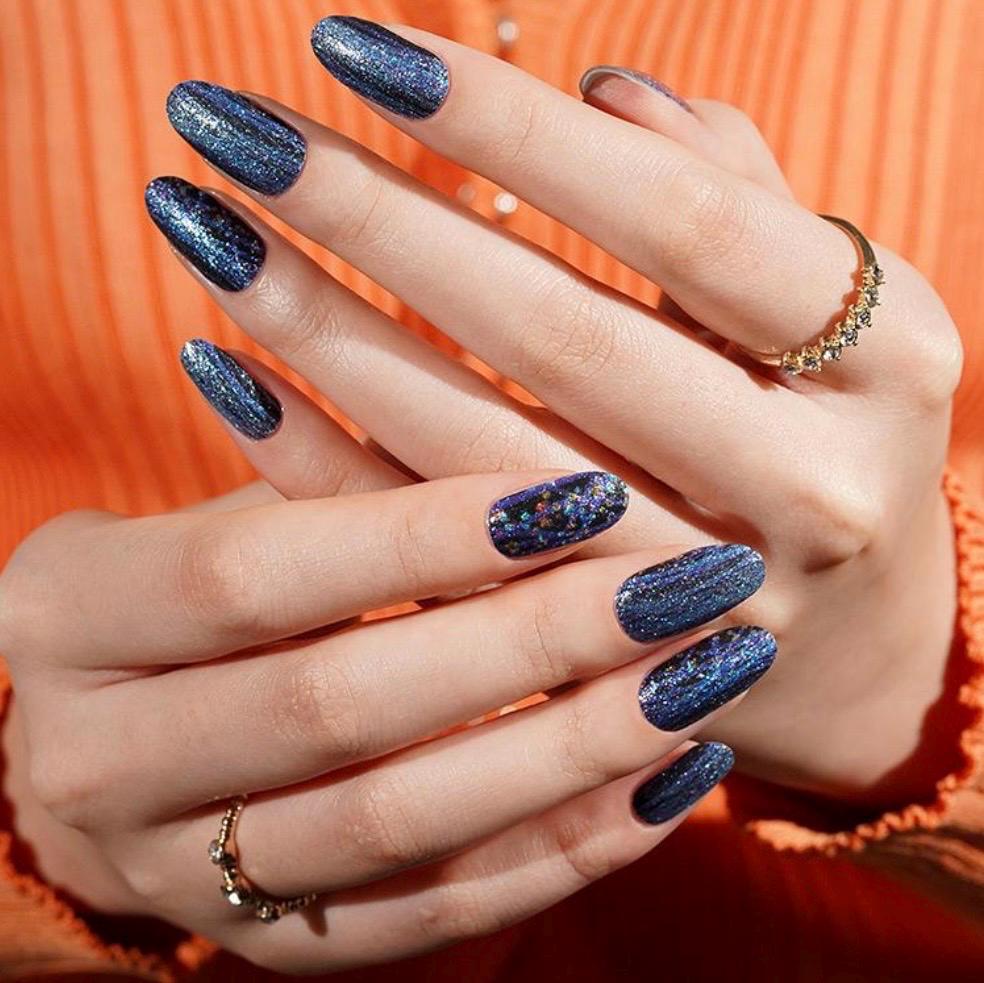 Midnight Mirage Nail Polish Strips: Shimmering Non-Toxic Nail Wraps