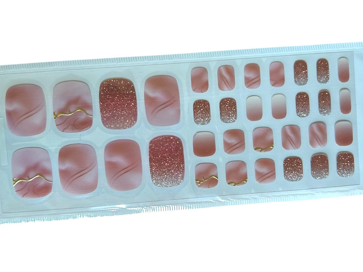 Sunset Sparkle Toe Nail Wraps No UV Gel