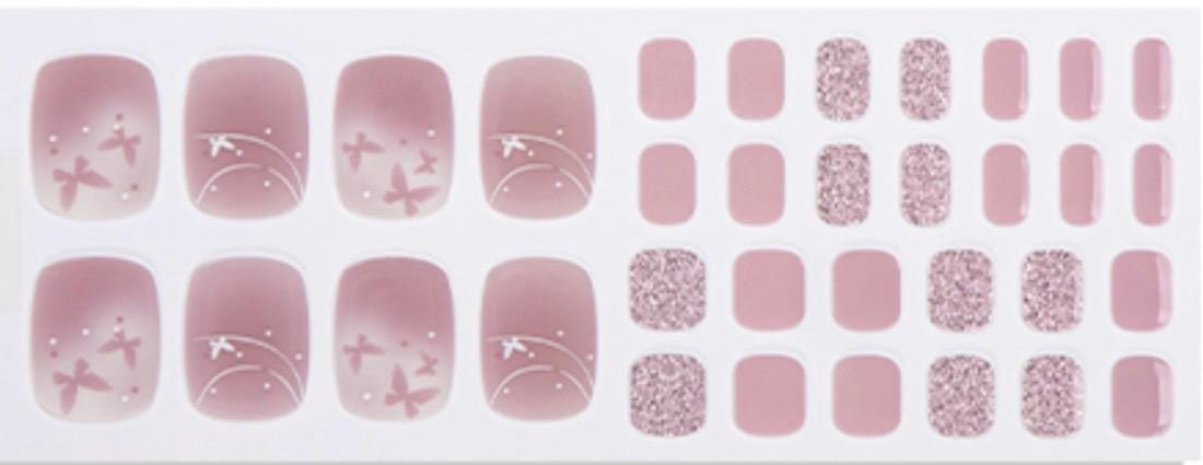 Sweet Flutter NO UV Gel Toe Nail Wraps: Non-Toxic Nail Stickers