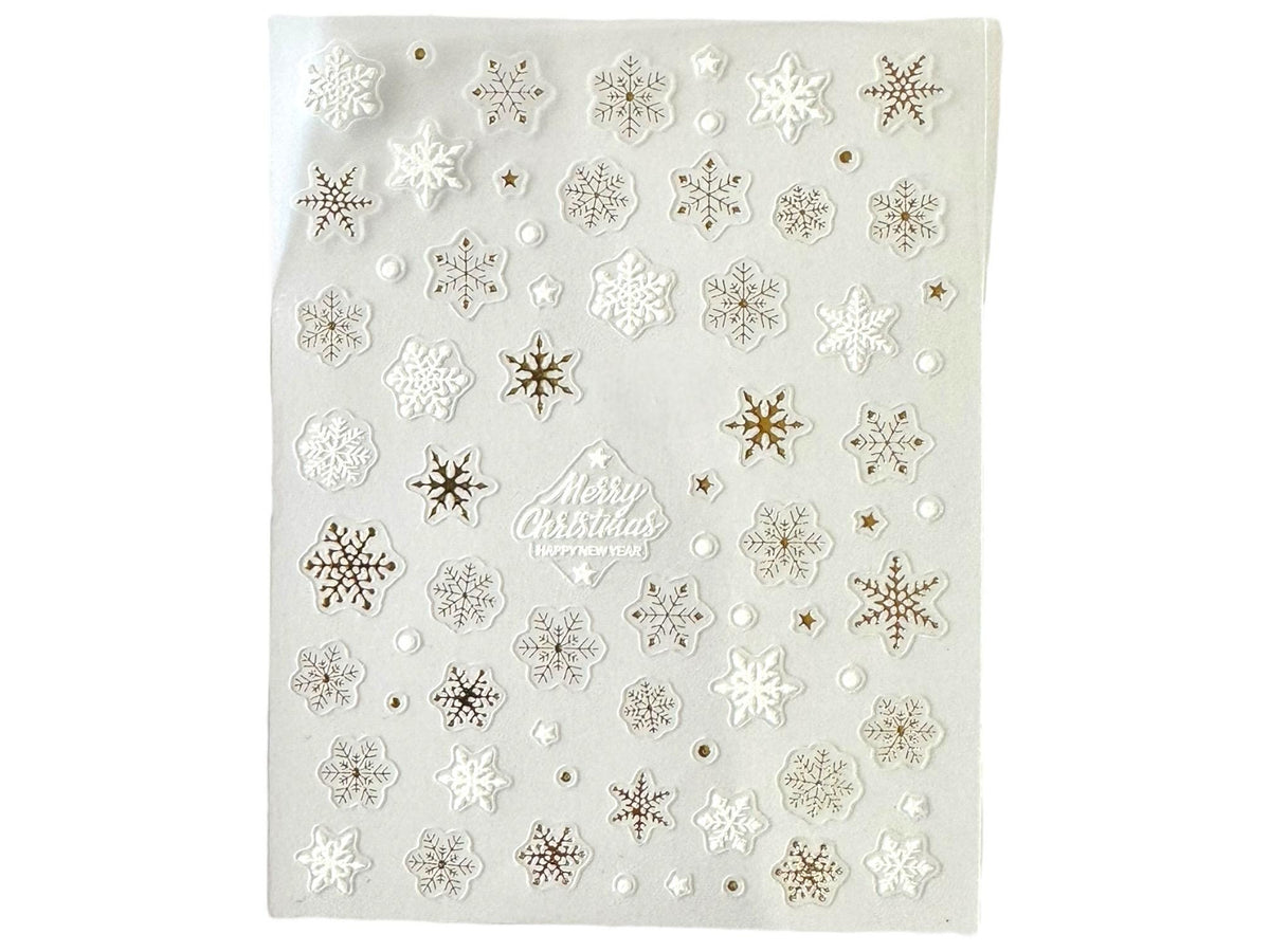 Snowflake Sparkle - 3-D Nail decals- easy to apply nail stickers