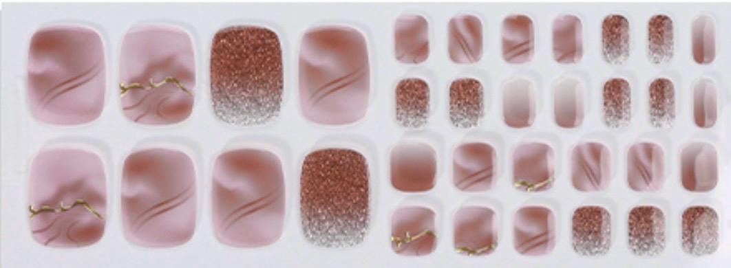 Sunset Sparkle Toe Nail Wraps No UV Gel