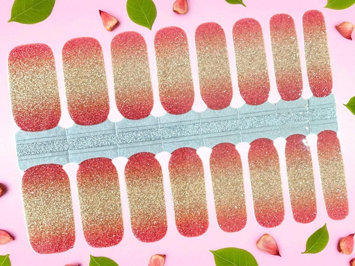 Jewel Tone Ombre Glitter Nail Polish Strips