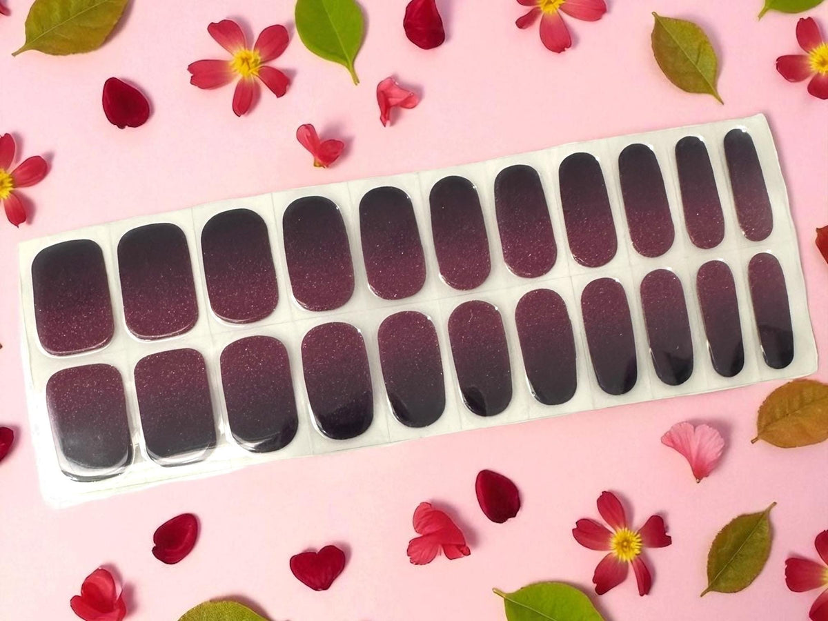 Garnet Glow Ombre Gel Nail Polish Strips: No UV Light Needed
