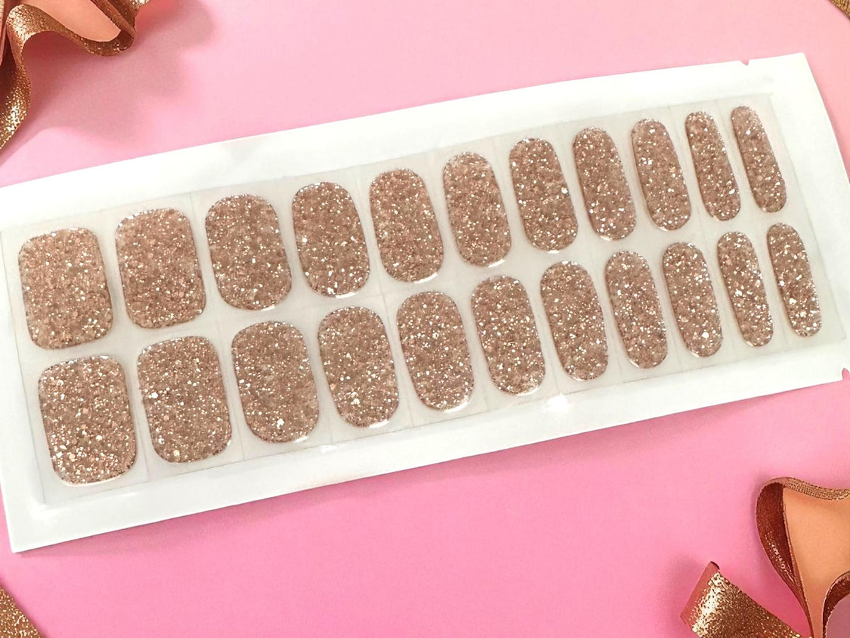 Champagne Glitter Nail Wraps No UV Gel