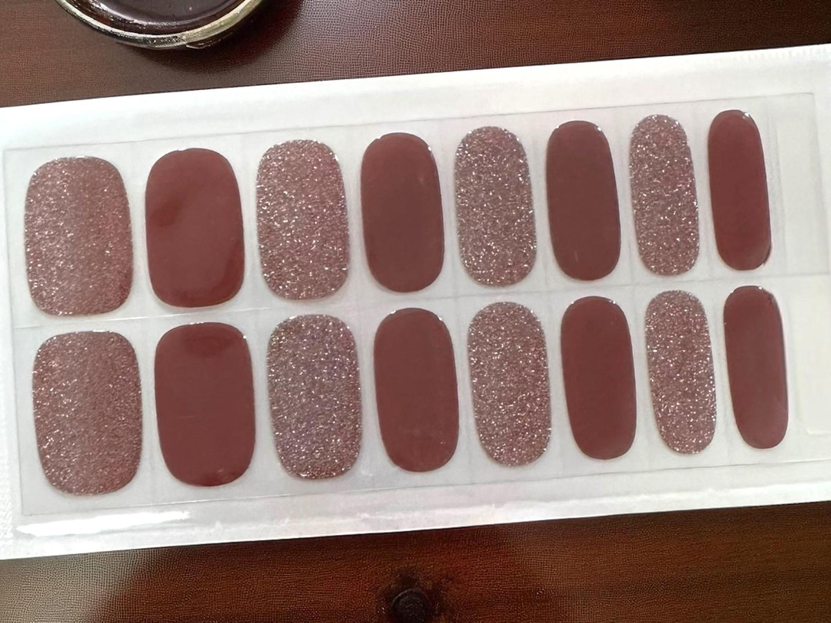 Crushed Merlot Glitter Nail Wraps No UV Gel