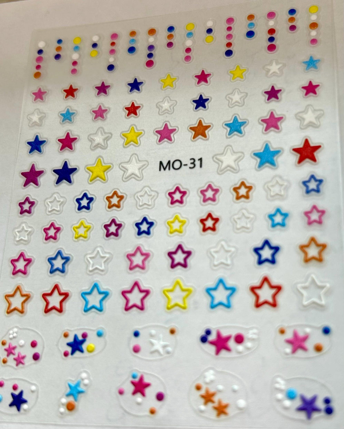 3-D Nail decals- Rainbow Stars