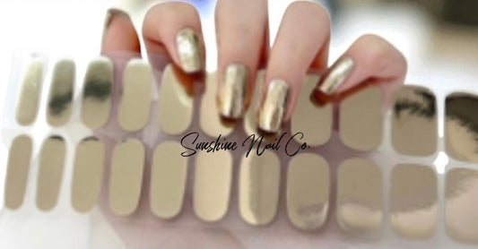 Gold Chrome Nail Wraps No UV Gel