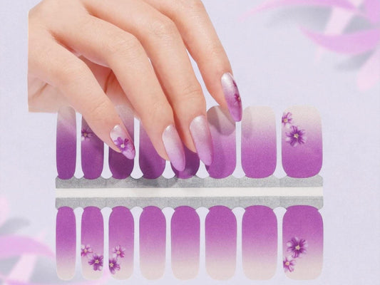 Ombre Blossom Nail Polish Wraps: Easy DIY Nail Art