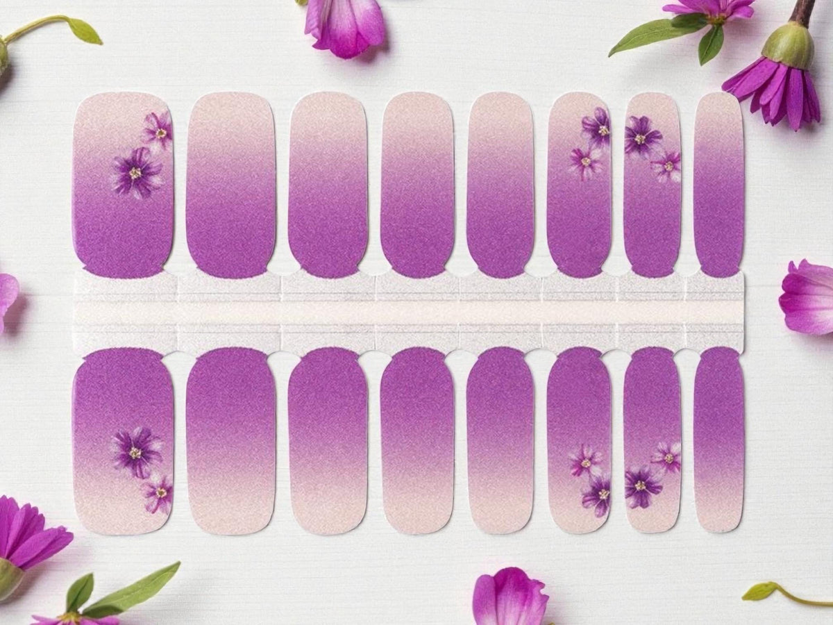 Ombre Blossom Nail Polish Wraps: Easy DIY Nail Art