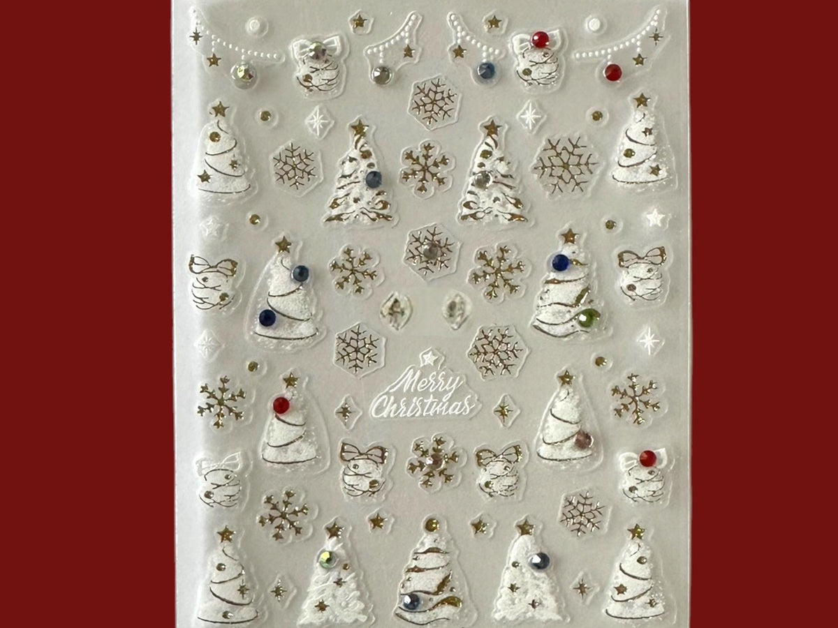 Twinkling Trees - 3-D Nail decals- easy to apply nail stickers