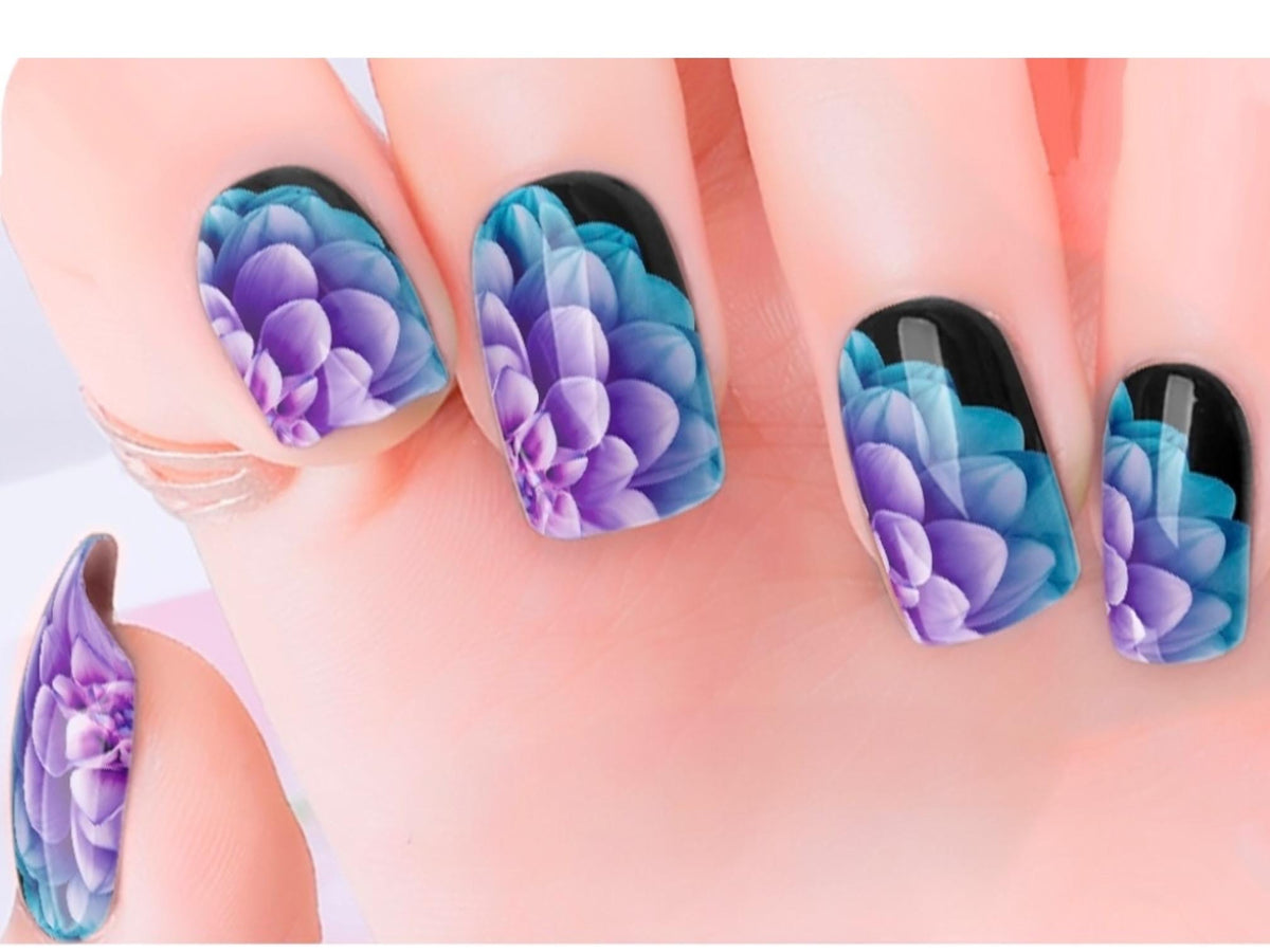 Aurora Blossom Nail Polish Strips: Wider Nail Sizes, Easy to apply, Non-Toxic Nail Stickers