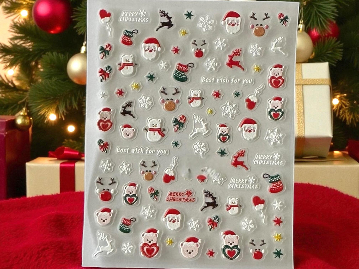 3-D Nail decals- Festive Friends