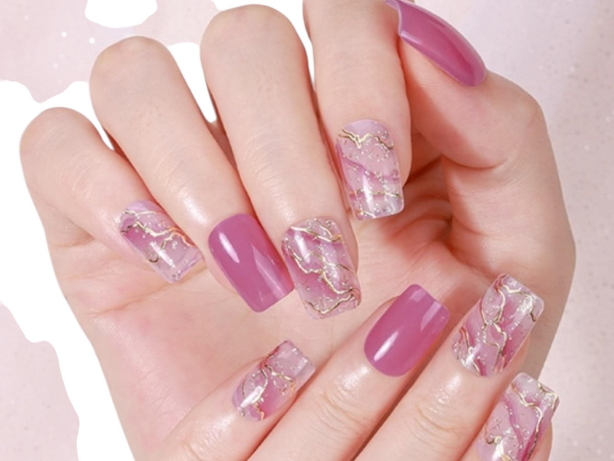 Golden Veins Nail Wraps No UV Gel