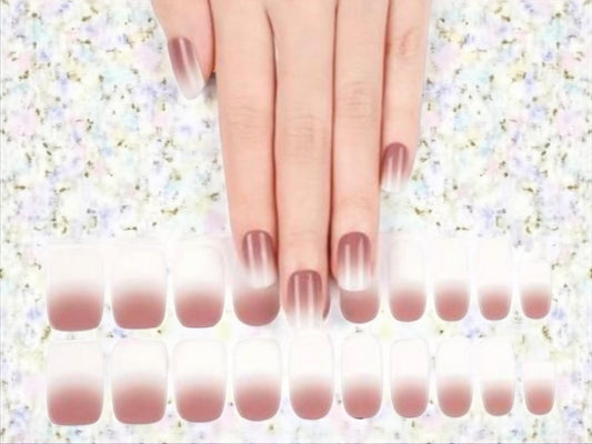Latte Fade Semi Cured Gel Nail Polish Strips: UV Light Required - Sold Separately
