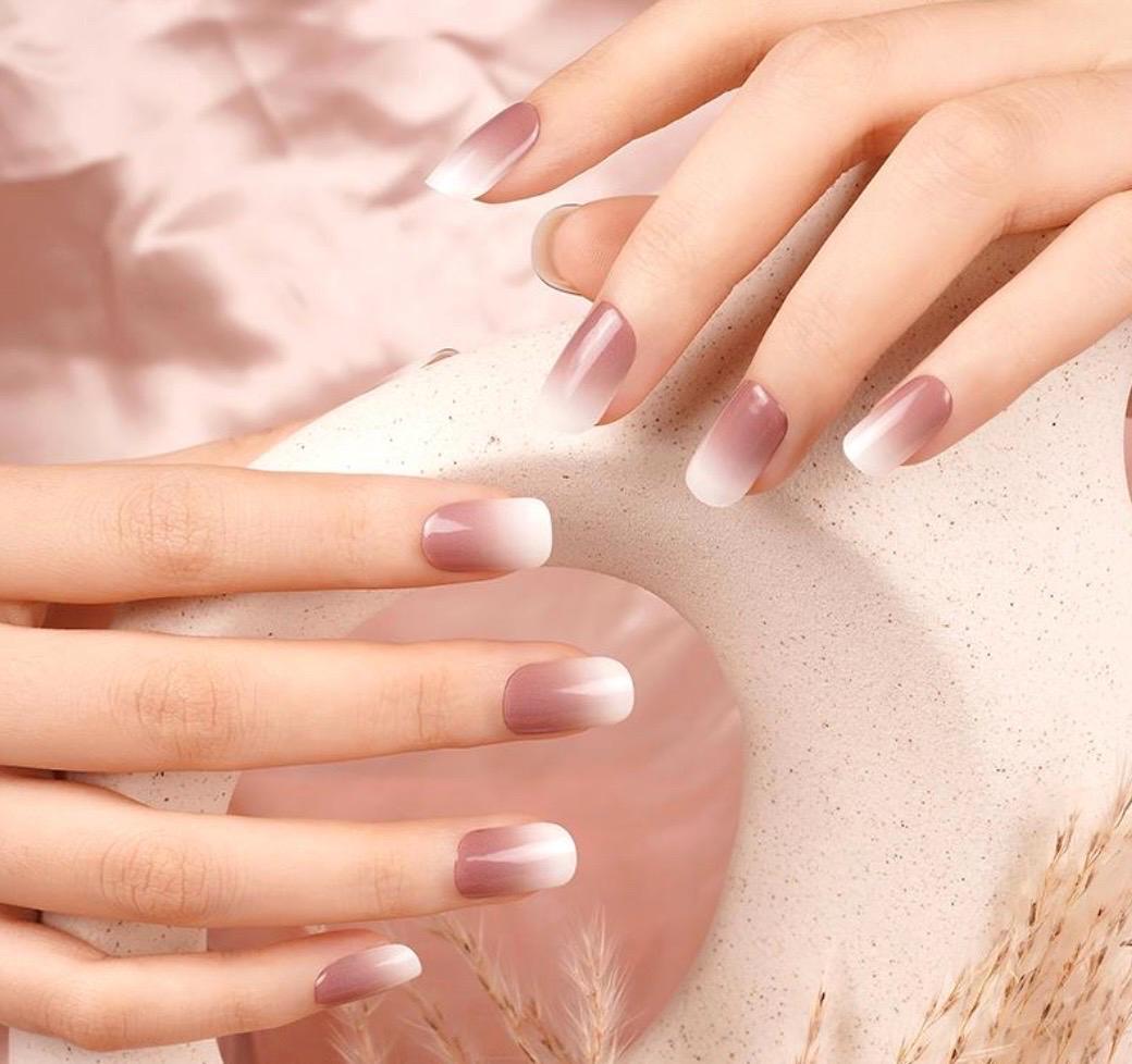 Latte Fade Semi Cured Gel Nail Polish Strips: UV Light Required - Sold Separately