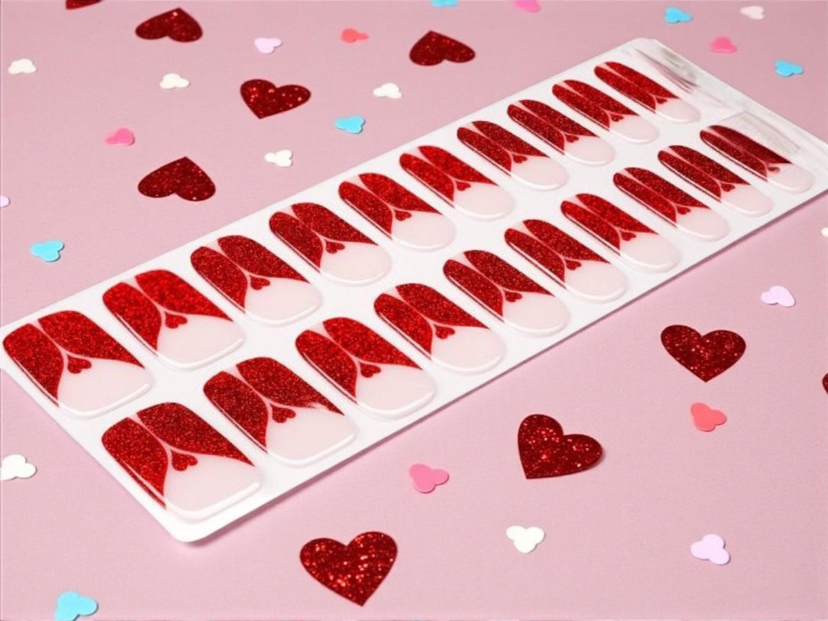 Ruby Romance Semi Cured Gel Nail Polish Strips: UV Light Required -Sold Separately