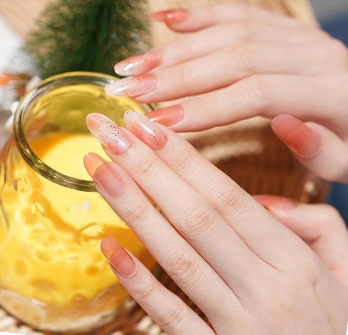 Whispering Coral Semi Cured Gel Nail Polish Strips: UV Light Required - sold separately