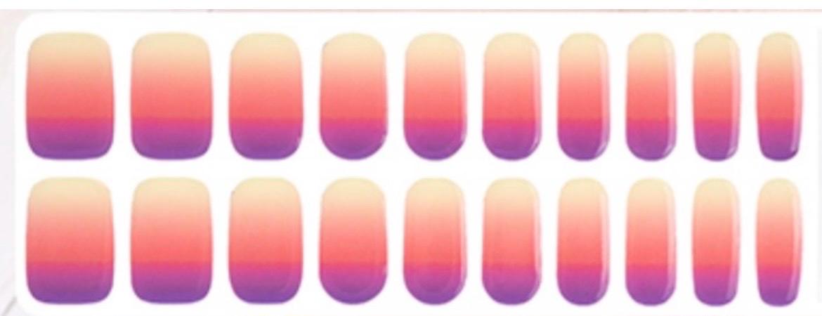 Sunset Fade - Semi Cured Gel Nail Polish Strips: UV Light Required - Sold Separately