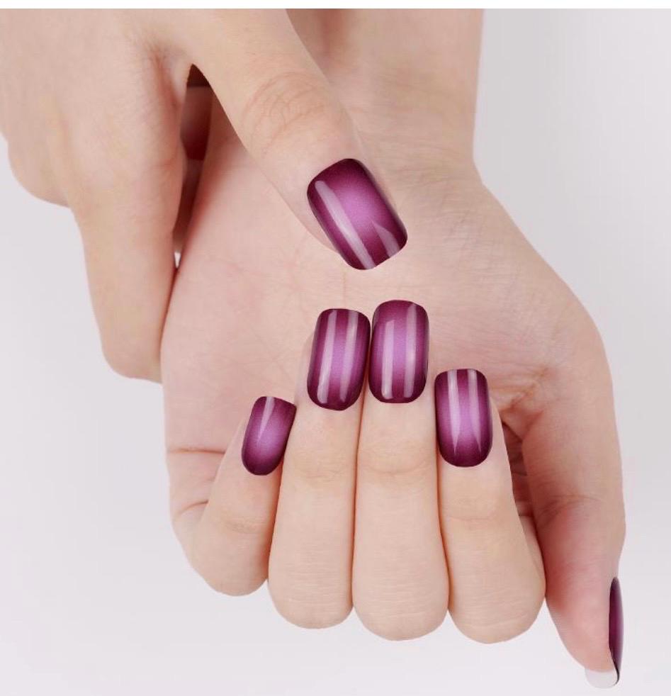 Plum Velvet Semi Cured Gel Nail Polish Strips: UV Light Required - sold separately