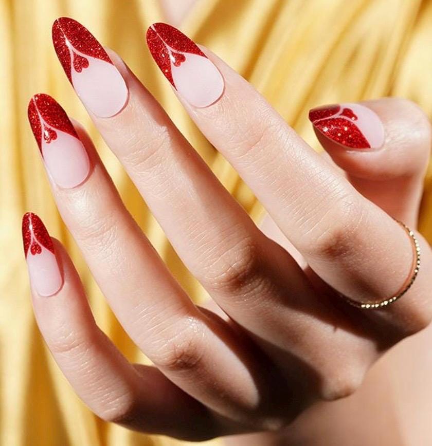 Ruby Romance Semi Cured Gel Nail Polish Strips: UV Light Required -Sold Separately