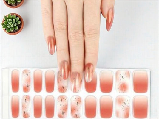 Whispering Coral Semi Cured Gel Nail Polish Strips: UV Light Required - sold separately