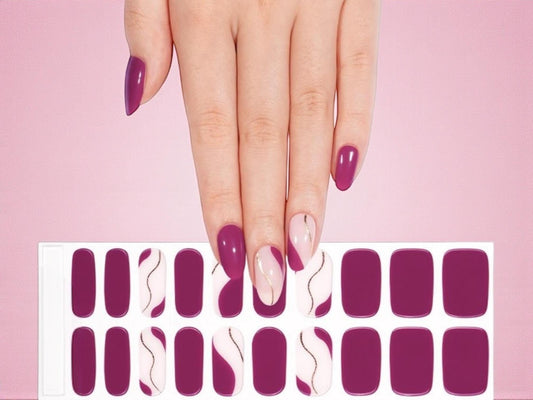 Mulberry Swirl Semi Cured Gel Nail Polish Strips: UV Light Required - Sold Separately